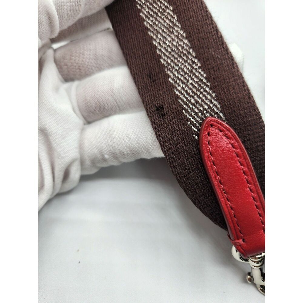 Coach Red Patchwork Turnlock Crossbody Bag Leather w/ Webbed Strap Y2K - Picture 7 of 16